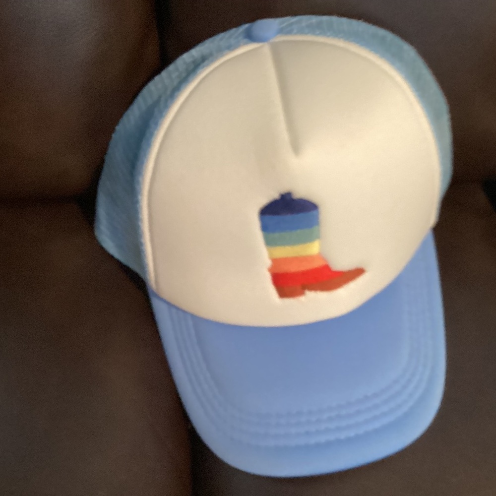 B5 Trucker Boot Mesh SnapBack Hat, Size One Size, Color Blue, White